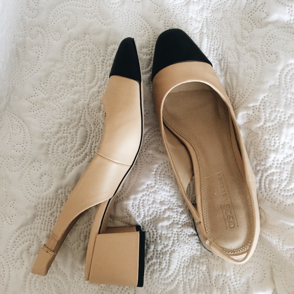 Block Heel Nude Slingbacks